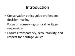 Ethics of Conservation presentation pptx | PPTX