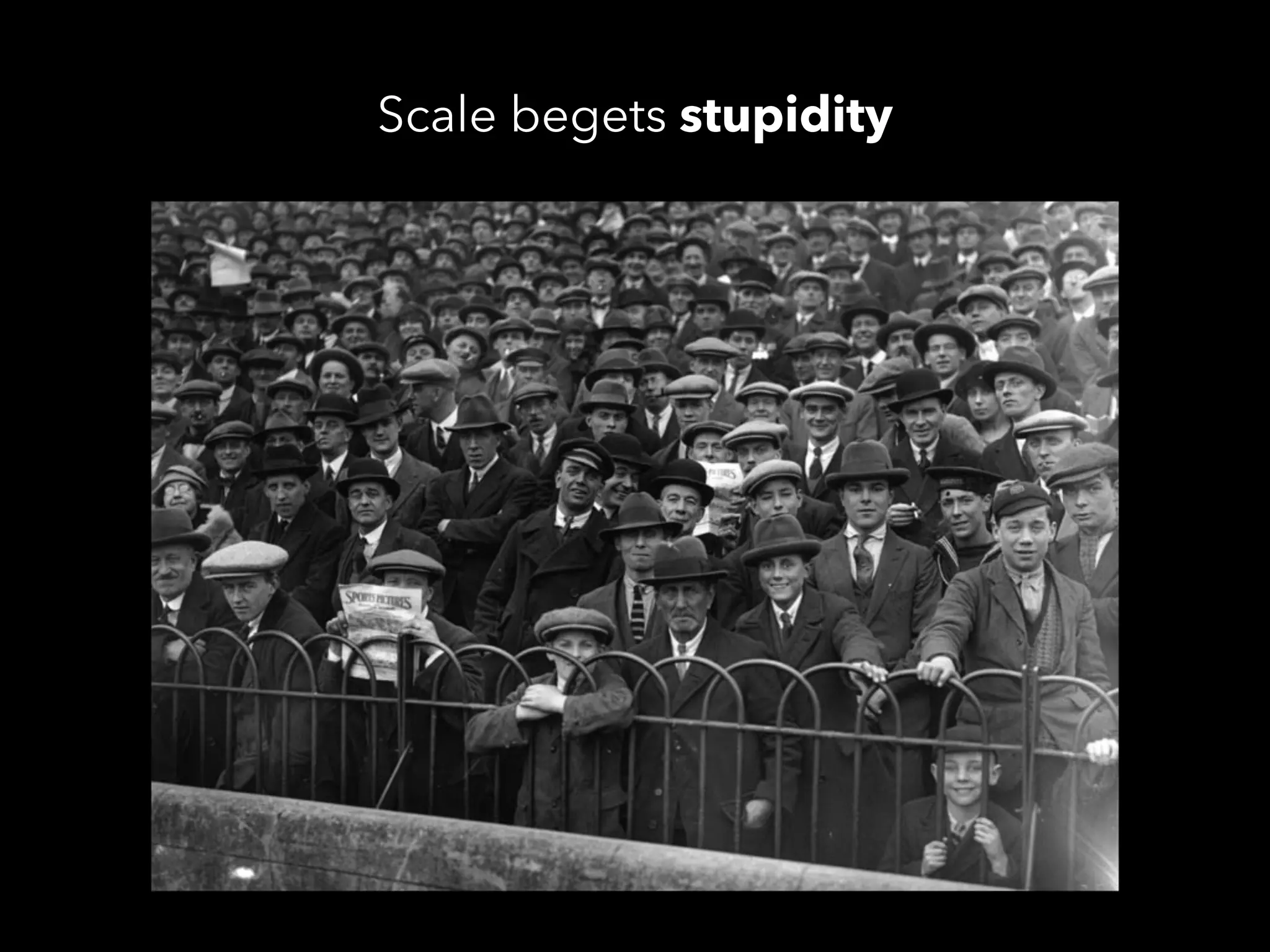 Scale begets stupidity
 