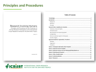 ICRISAT Global Planning Meeting 2019: Research Involving Humans by Michael Hauser