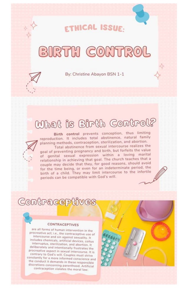 Birth Control PPT PDF