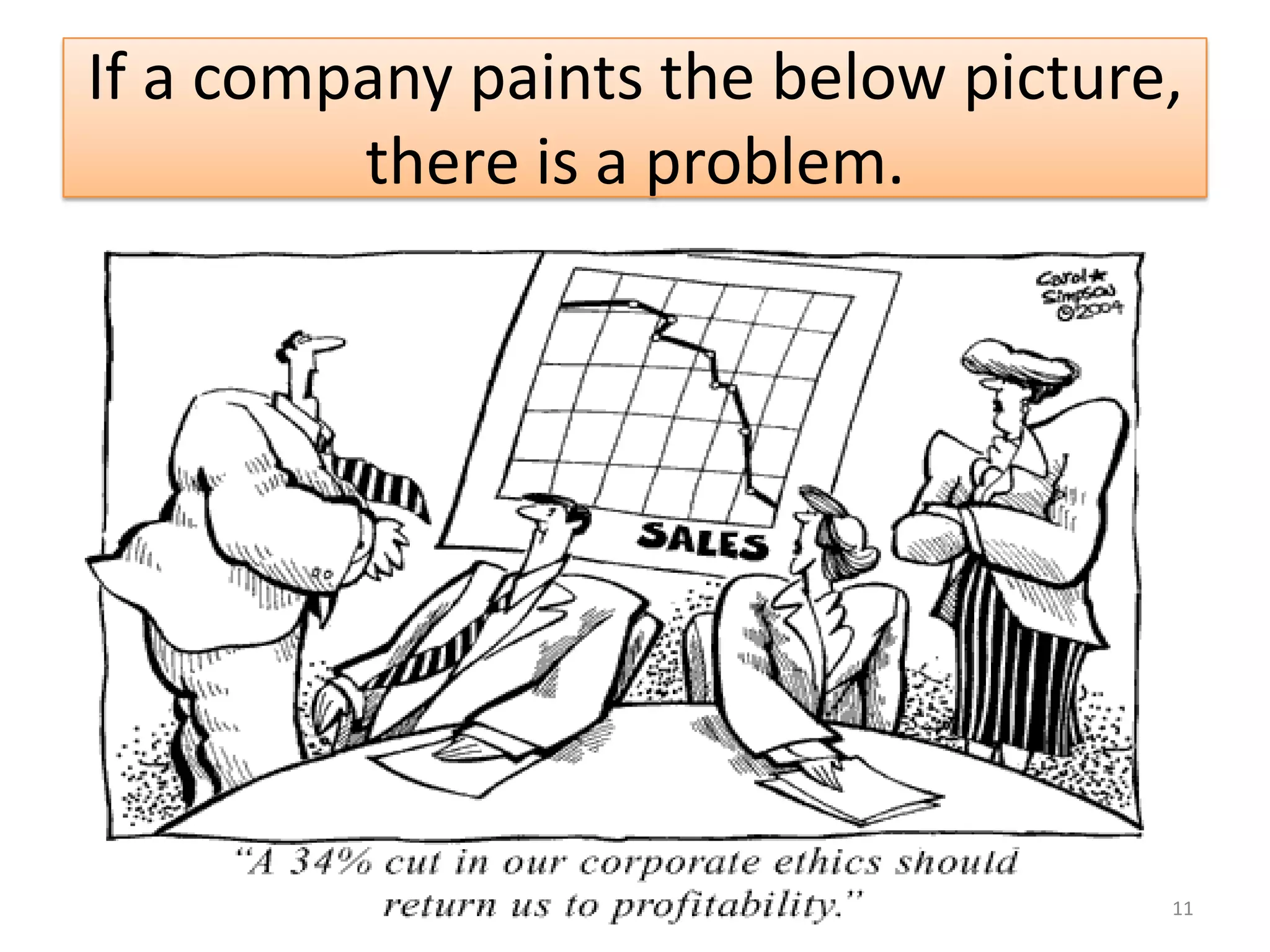 If a company paints the below picture,
         there is a problem.




                                     11
 