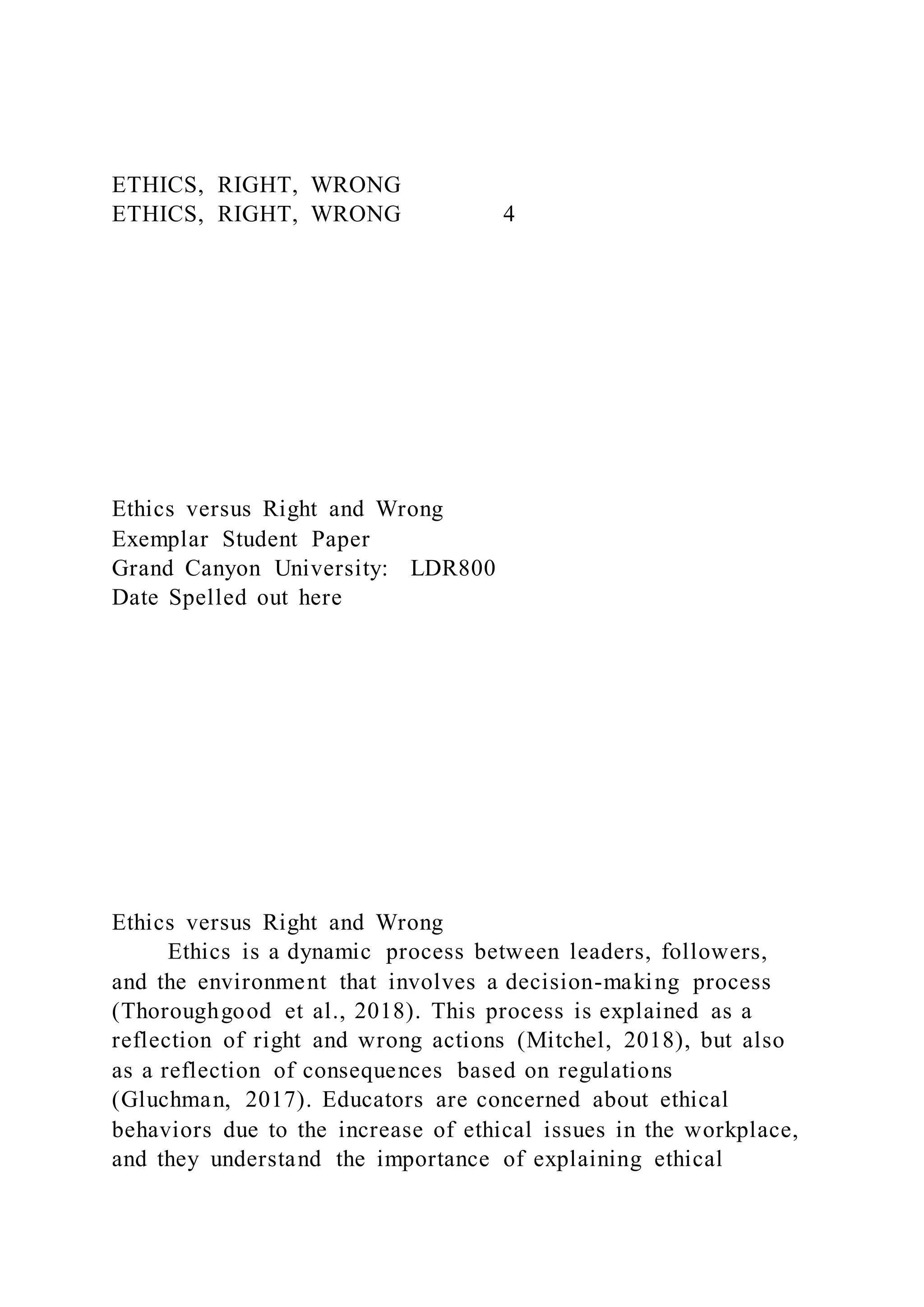 ETHICS, RIGHT, WRONG ETHICS, RIGHT, WRONG4 | DOCX