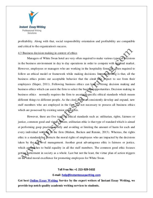 business ethics essay essay report