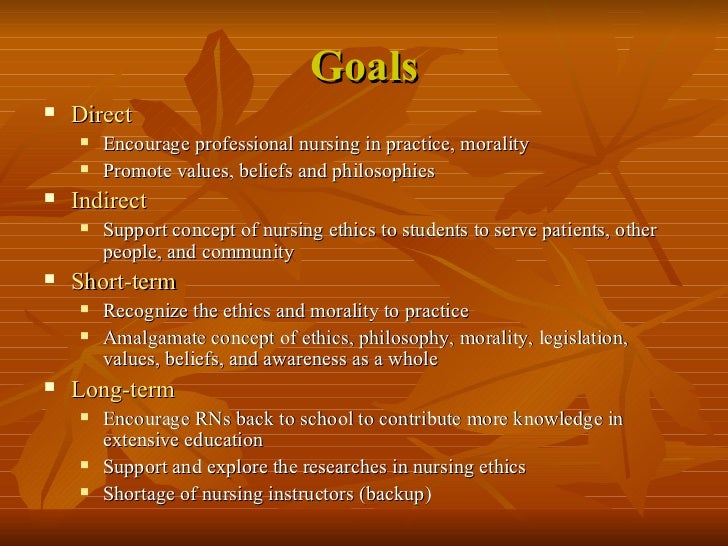 ethics teaching in nursing professional nursing goals