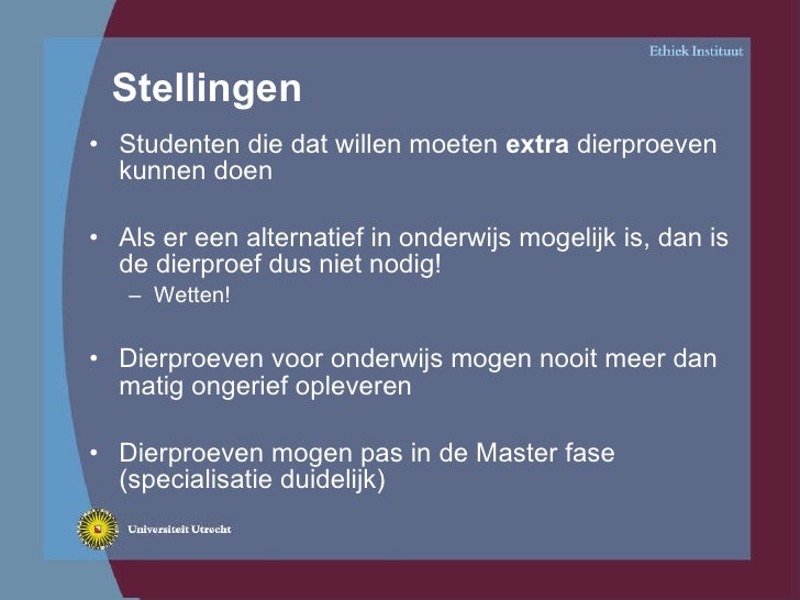 Ethiek en dierproeven voor onderwijs