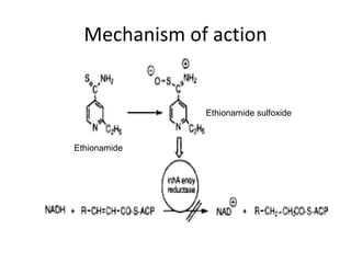 Mechanism of action


              Ethionamide sulfoxide



Ethionamide
 