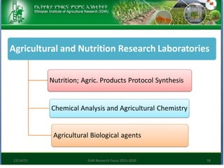 Research focus of Ethiopian Institute of Agricultural Research (EIAR)