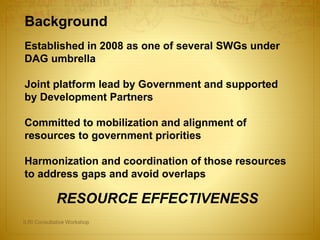 Rural Economic Development and Food Security Sector Working Group—RED and FS