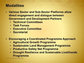 Rural Economic Development and Food Security Sector Working Group—RED and FS