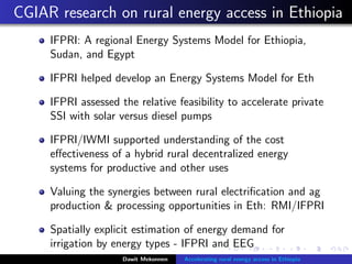 Accelerating rural energy access in Ethiopia: with a focus on ...