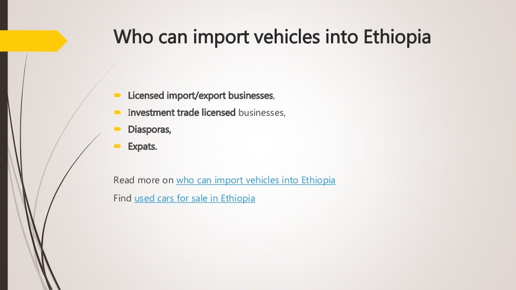 Ethiopia car import tax