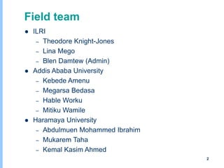 Understanding chicken and vegetable value chains in Harar and Dire Dawa, Ethiopia: Food safety perspectives