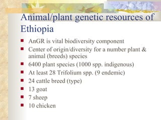 ILRI-BMZ Project on Improving the Livelihoods of Poor Livestock-keepers in Africa through Community-Based Management of Indigenous Farm Animal Genetic Resources: Country report Ethiopia: Oct 2004-Sept 2005 