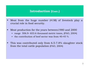 Reduction of post-slaughter beef loss and application of HACCP in meat processing centres in Ethiopia