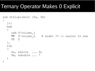 “Functional” programming
e.g., Haskell, Scheme, Scala, Clojure, Perl6
Declarative: describe the answer not steps.
(e.g., order of execution in Haskell is derived).
 