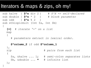 Ethiopian multiplication in Perl6 | PPT