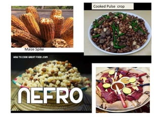 Maize Spike
Cooked Pulse crop
 