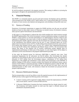 Ethiopian Water Sector Development Program Vol 1 Pdf Agriculture