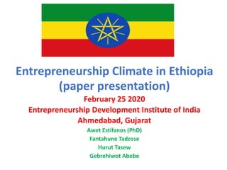 Ethiopia Entrepreneurship climate | PDF