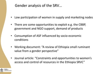 Gender in the Ethiopia small ruminant value chain