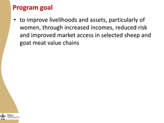 Improving the performance of pro-poor value chains of sheep and goats for enhanced livelihood, food and nutrition security in Ethiopia: Introduction to the new IFAD Project