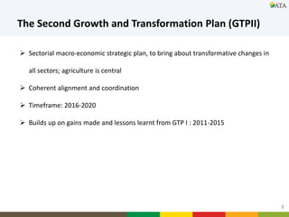 Elements of the Second Growth and Transformation Plan related to small ruminant development in Ethiopia