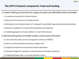 Elements of the Second Growth and Transformation Plan related to small ruminant development in Ethiopia