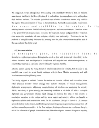 Ethiopia’s role of counter terrorism and its implication in the horn of ...