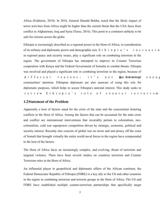 Ethiopia’s role of counter terrorism and its implication in the horn of ...