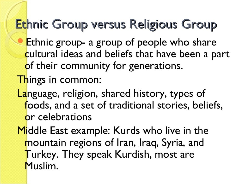 Ethnic group versus religious group