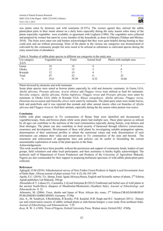 Ethnobotanical survey of edible wild plants in tiv communities of benue ...