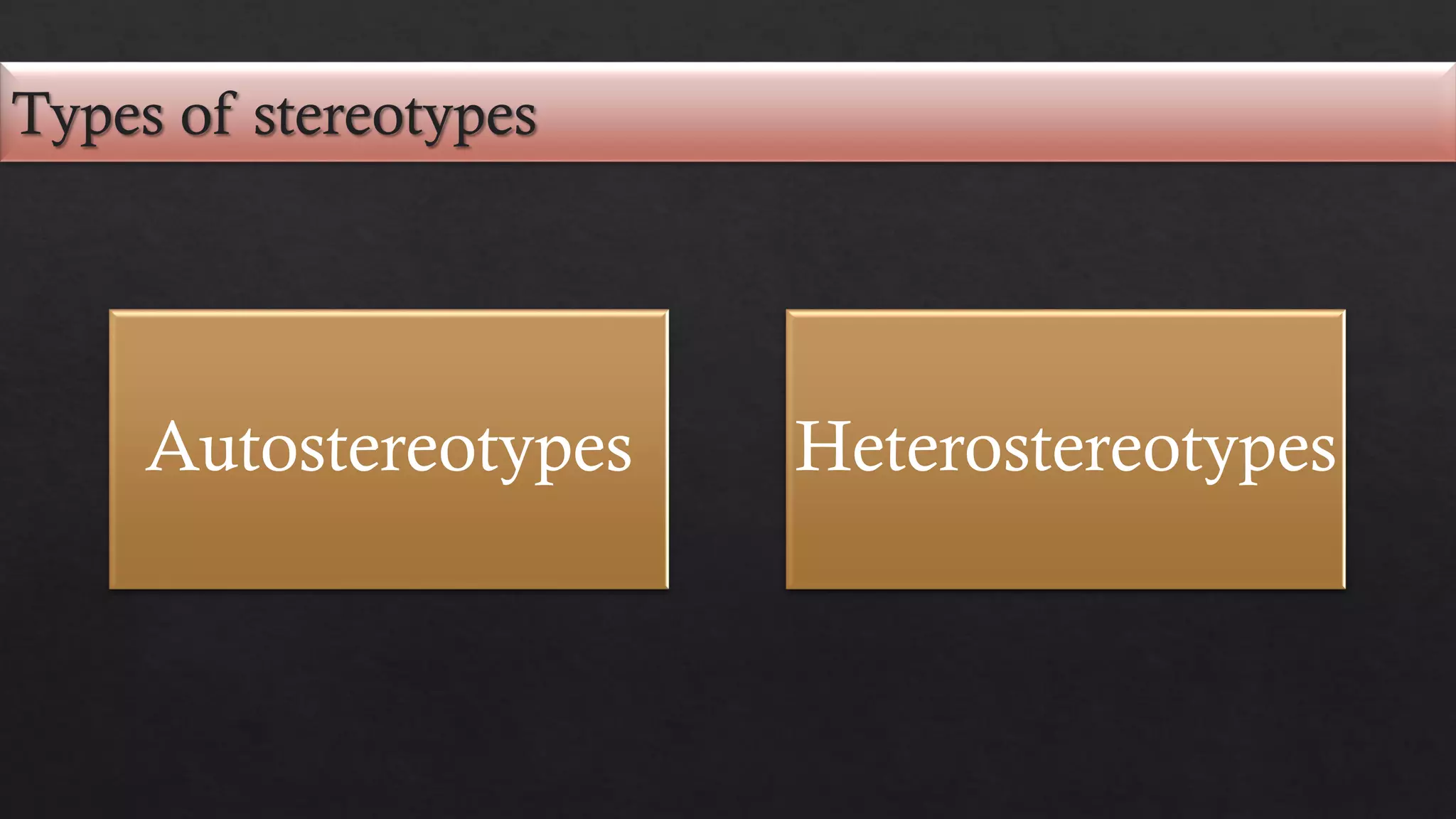 Autostereotypes Heterostereotypes