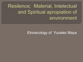 Etnoecology of Yucatec Maya
 