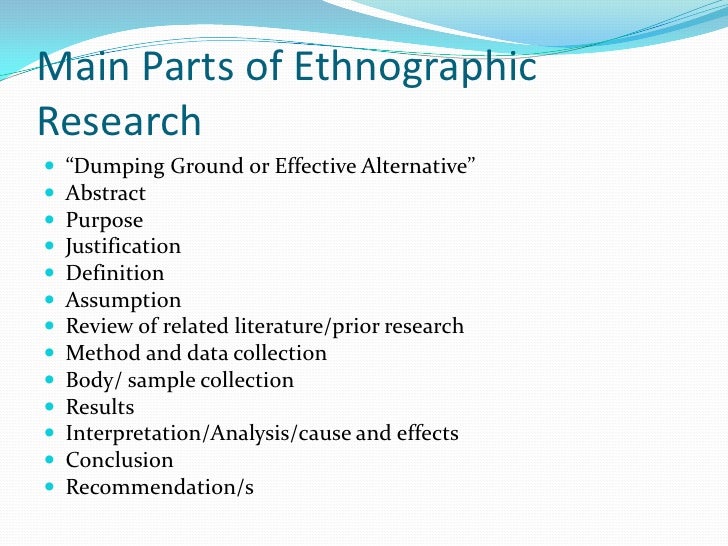 Ethnography proposal example