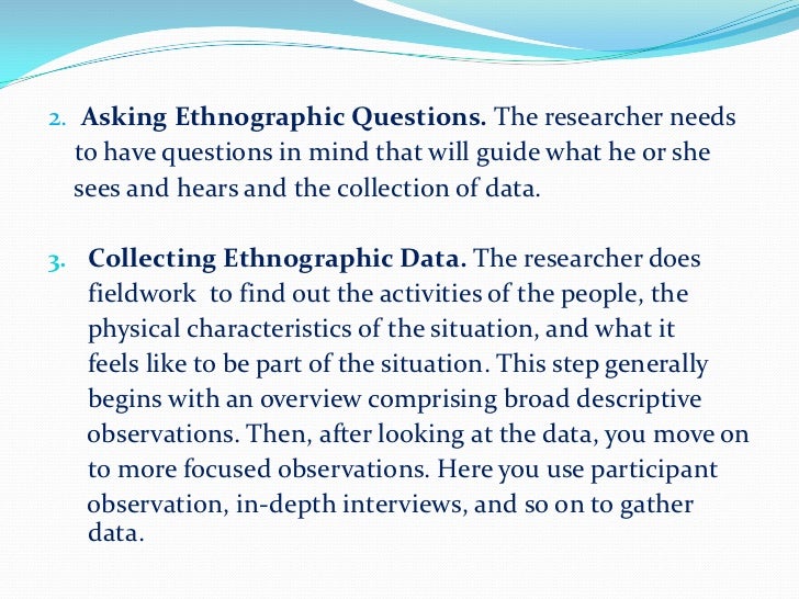 how to write an ethnographic research question