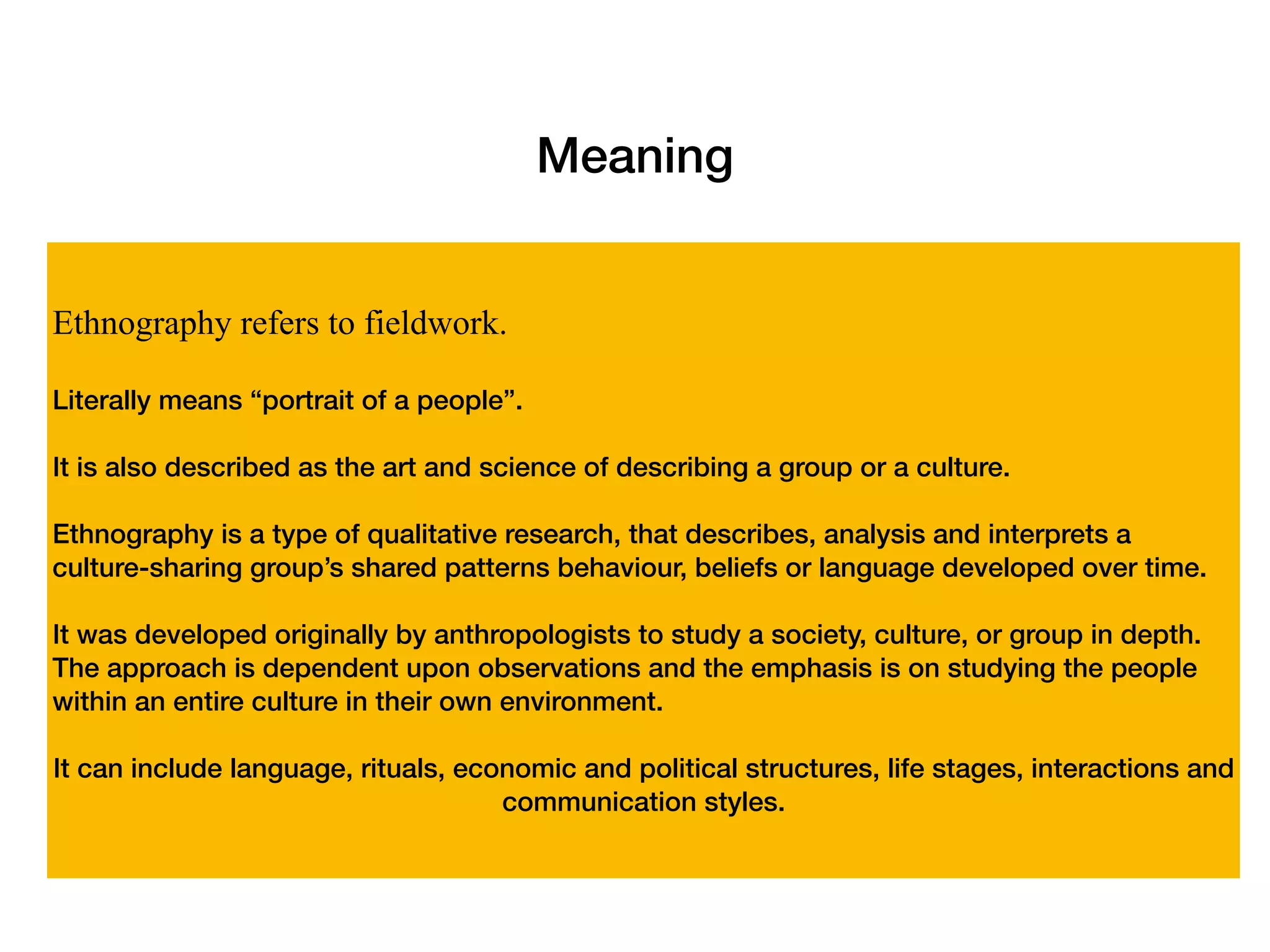 Ethnography | PDF