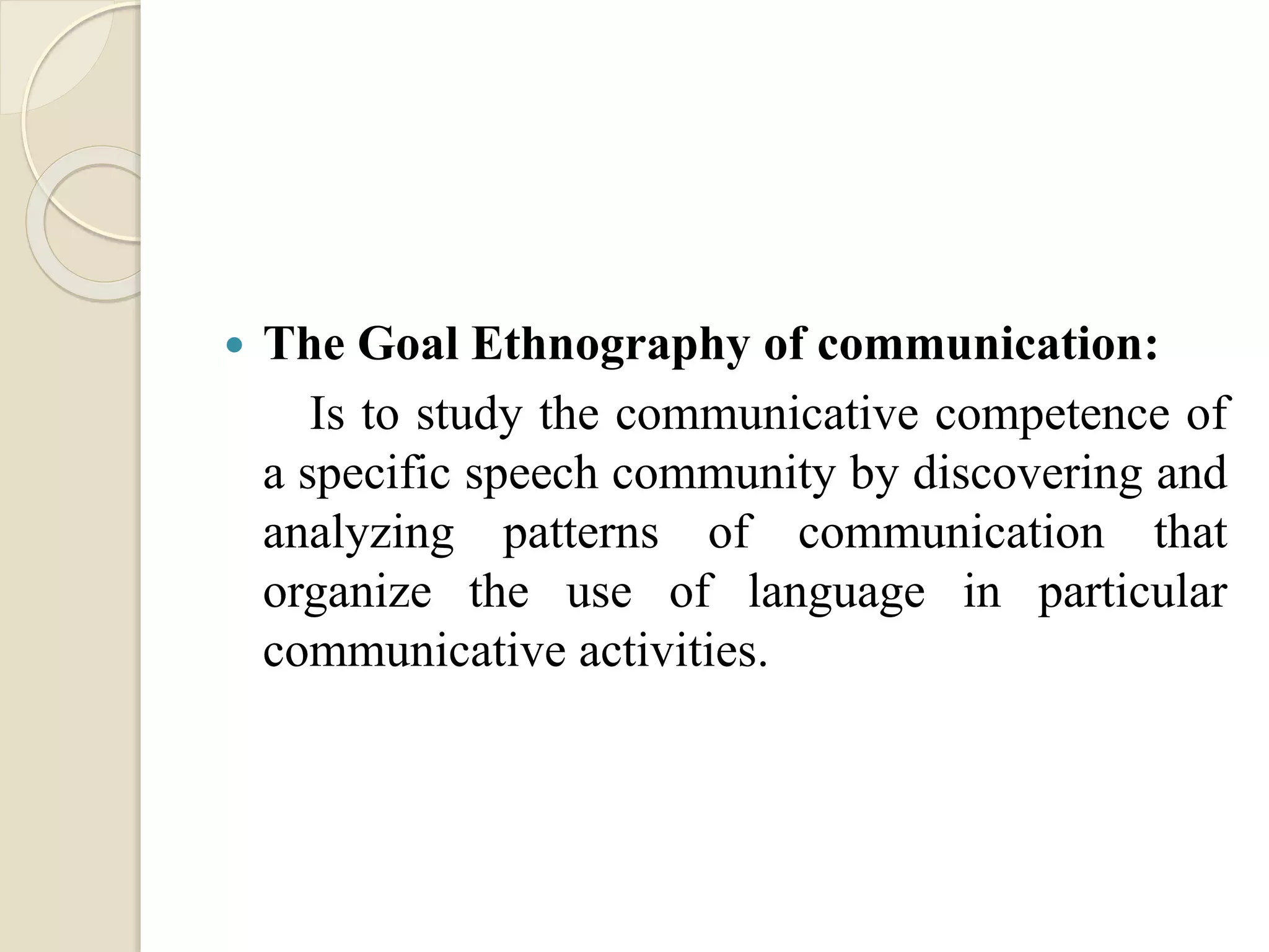 Ethnography of communication | PPTX