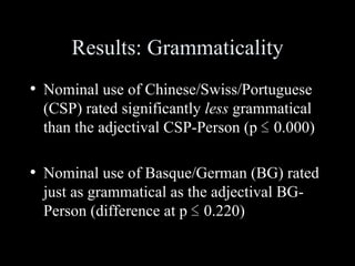 Results: Grammaticality ,[object Object],[object Object]