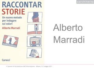 Alberto
                                                                       Marradi

V Summit di Architettura dell’Informazione - Milano, 5-7 maggio 2011
 