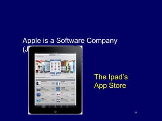 3131
Apple is a Software Company
(Jobs)
The Ipad’s
App Store
 