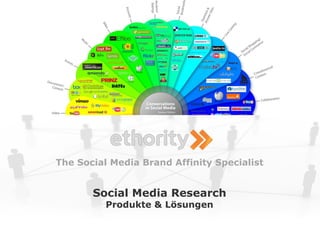 The Social Media Brand Affinity Specialist


       Social Media Research
          Produkte & Lösungen
 