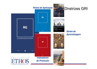 Níveis de Aplicação
                      Diretrizes GRI




                       Séries de
                       Aprendizagem




   Indicadores
   de Protocolo
 