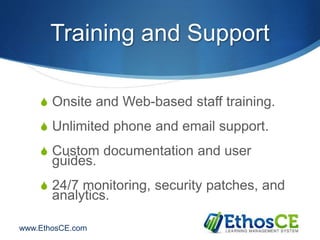 Ethos Learning EthosCE Learning Management System for Continuing Medical Education | PPTX