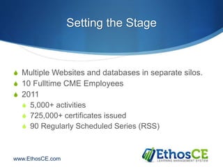 EthosCE Learning Management System for Continuing Medical Education | PPTX