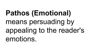 Pathos Sadness Ethos,Pathos,Logos Power Point Presentation | PPTX