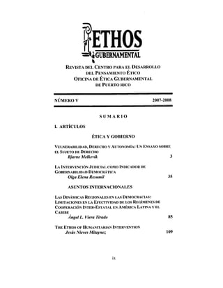 REVISTA ETHOS GUBERNAMENTAL V