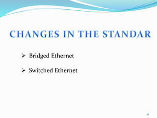 29
 Bridged Ethernet
 Switched Ethernet
 