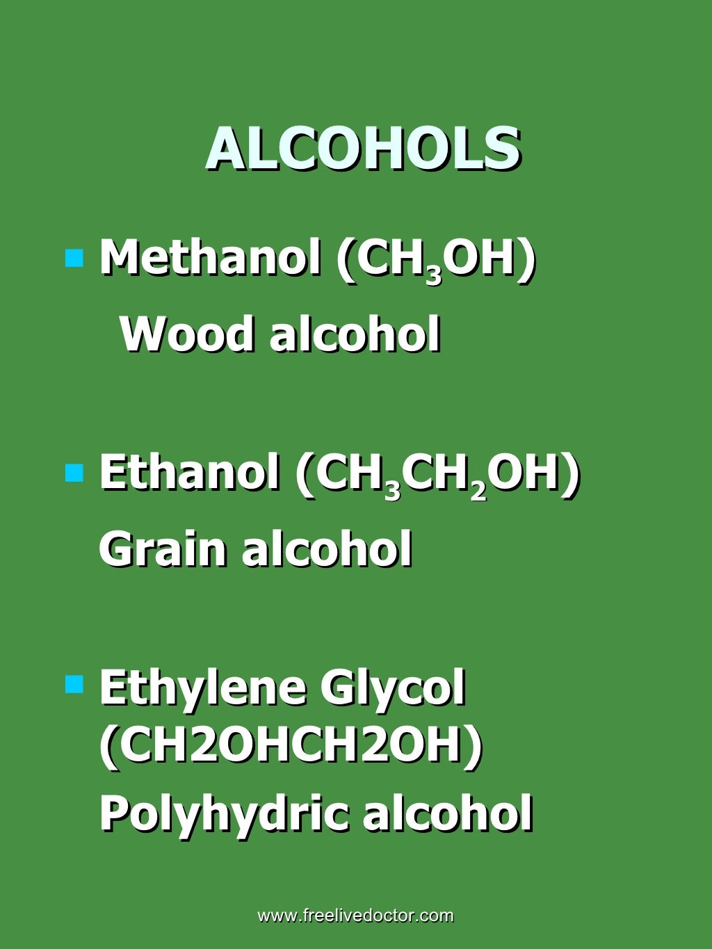 Ethyl & methyl alcohols