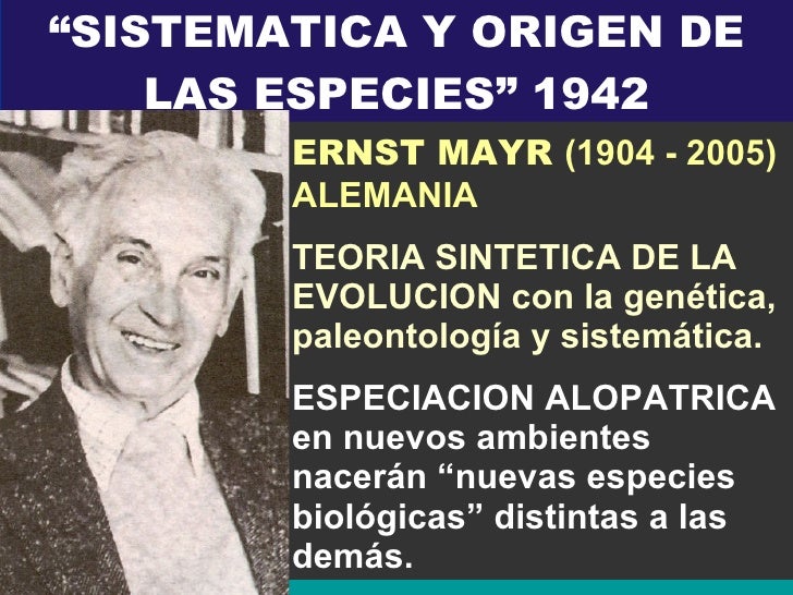 Ernst Mayr Teoria De La Evolucion