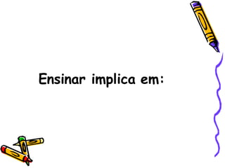 Ensinar implica em: 